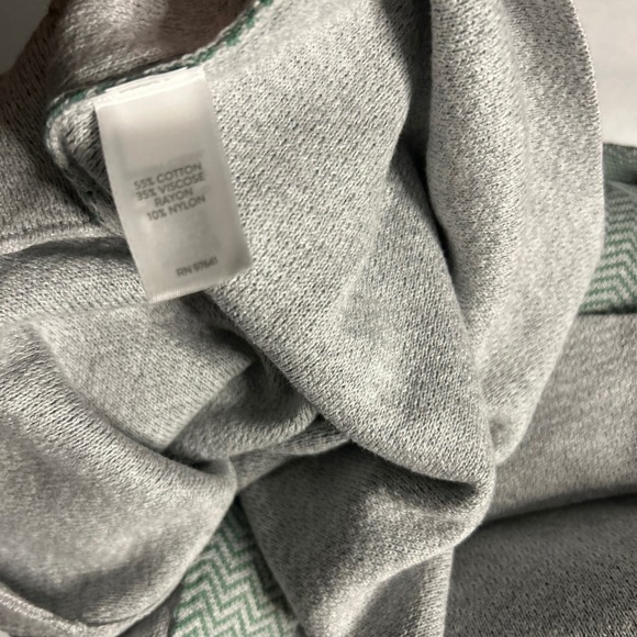 J Jill Womens Knit Blazer Cardigan Jacket Light Green Herringbone Button Front L - Picture 7 of 7